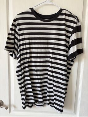 Stance Black and White Horizontal Stripe Crewneck Tee